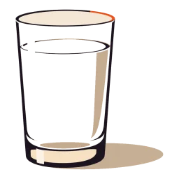A glass of water standing completely still