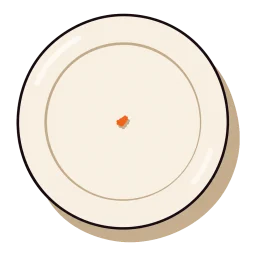 A single crumb on an otherwise empty plate