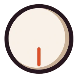 A dial turned down low