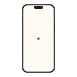A phone standing upright with an empty screen