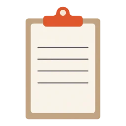 A clipboard holding a blank form